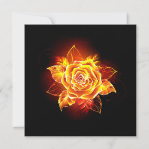 Blooming Fire Rose Invitation