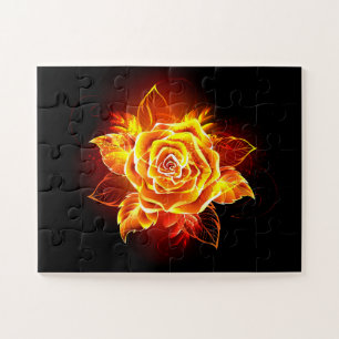 Blooming Fire Rose Jigsaw Puzzle