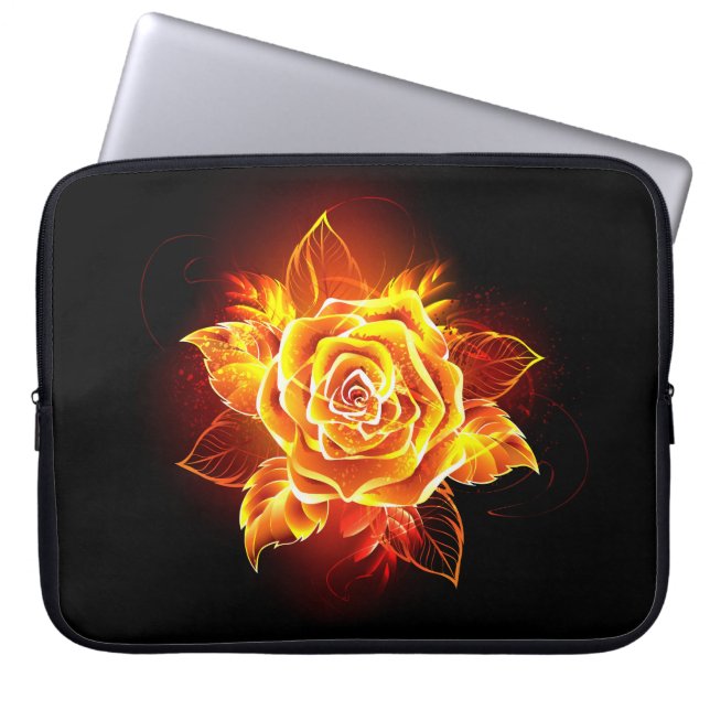 Blooming Fire Rose Laptop Sleeve (Front)