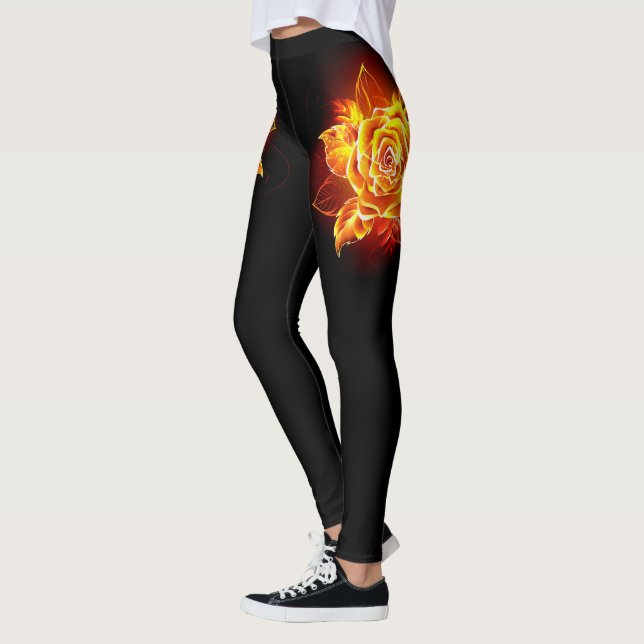 Blooming Fire Rose Leggings (Left)
