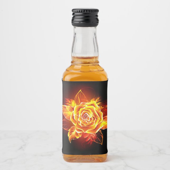 Blooming Fire Rose Liquor Bottle Label (Front)