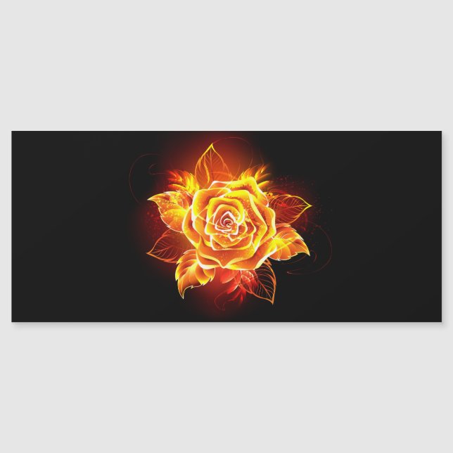 Blooming Fire Rose Magnetic Invitation (Front)