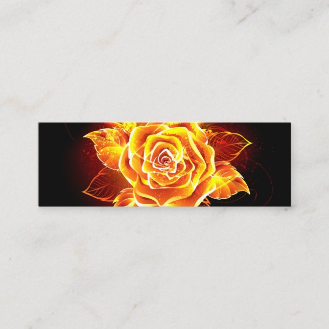 Blooming Fire Rose Mini Business Card (Front)