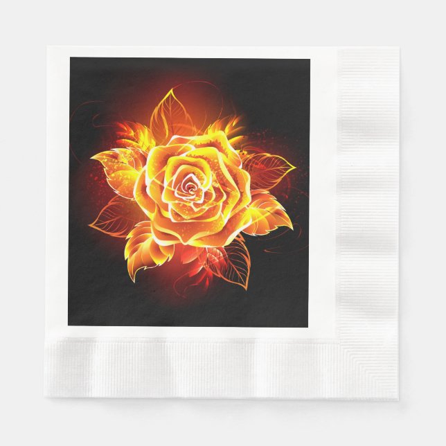Blooming Fire Rose Napkin (Front)