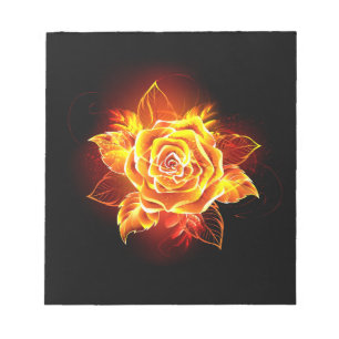 Blooming Fire Rose Notepad