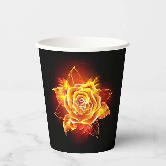 Blooming Fire Rose Paper Cups (Front)