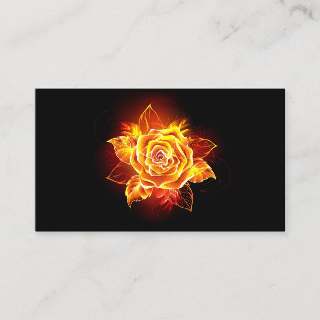 Blooming Fire Rose Place Card (Front)