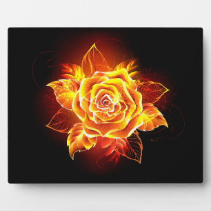 Blooming Fire Rose Plaque
