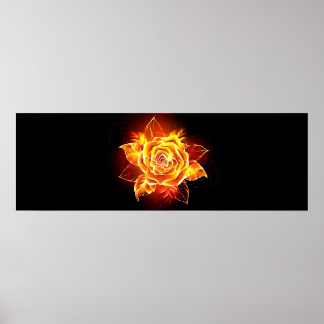 Blooming Fire Rose Poster (Front)