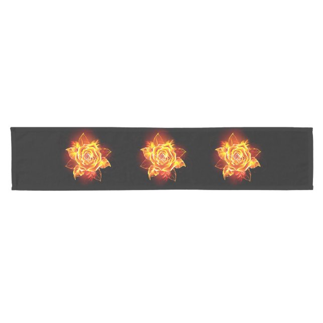 Blooming Fire Rose Short Table Runner (Horizontal)