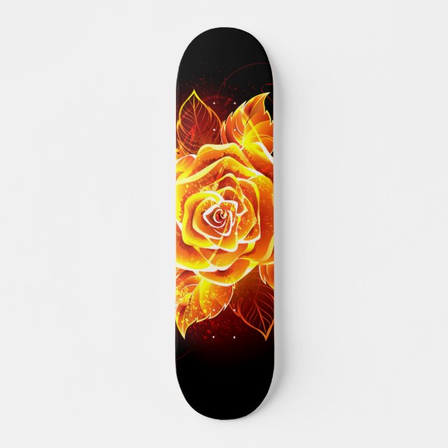 Blooming Fire Rose Skateboard (Front)