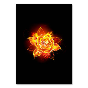 Blooming Fire Rose Table Number