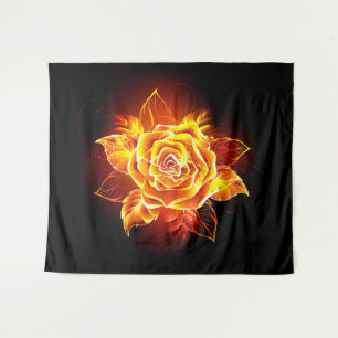 Blooming Fire Rose Tapestry