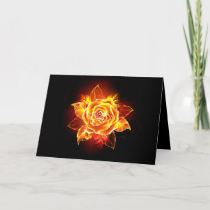 Blooming Fire Rose Thank You Card