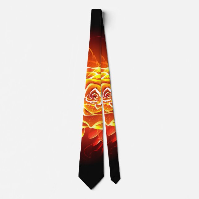 Blooming Fire Rose Tie (Front)