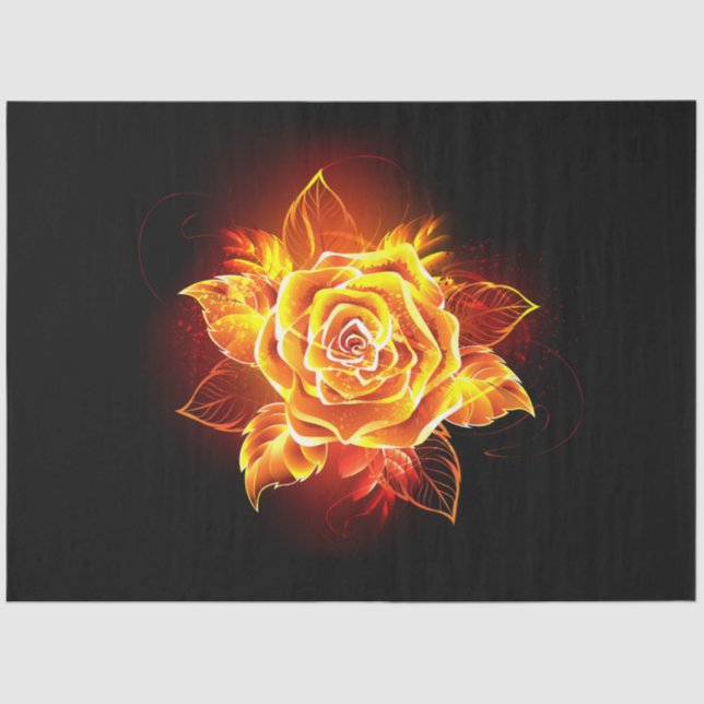 Blooming Fire Rose Tissue Paper (Front)