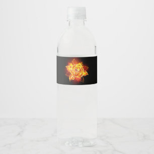 Blooming Fire Rose Water Bottle Label