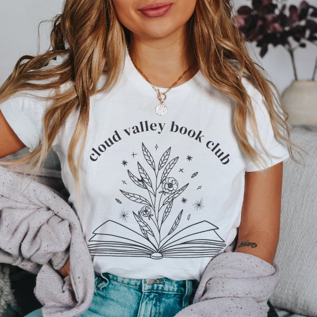 Blooming Floral Book Personalised Book Club T-Shirt (Creator Uploaded)