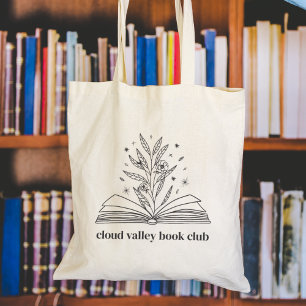 Blooming Floral Book Personalised Book Club Tote Bag