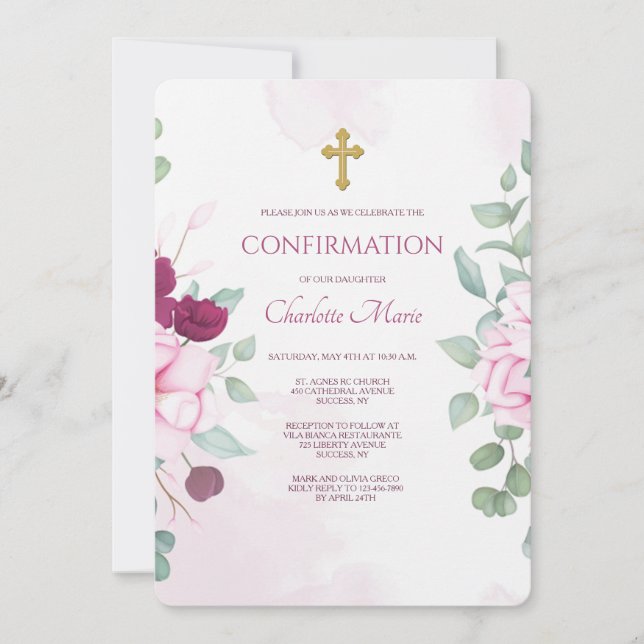 Blooming Floral Religious Invitation (Front)