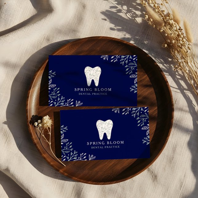 Blooming Flourishing Dental Tooth Tree Logo Business Card (Blooming Flourishing Dental Tooth Tree Logo Business Card)