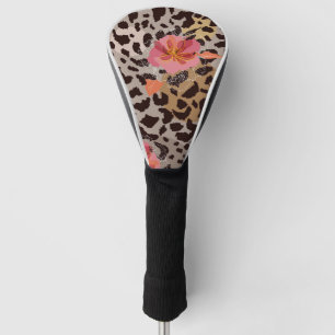 Blooming Flower On Animal Skin Golf Head Cover