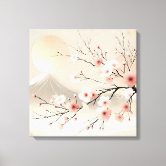 Blooming Flower Tree with Nature Scenery  Peaceful Canvas Print