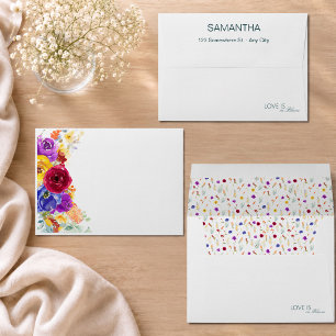 Blooming Flowers Bridal Shower Envelope