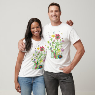 Blooming Flowers for Wild Bees and Bumblebees  T-Shirt