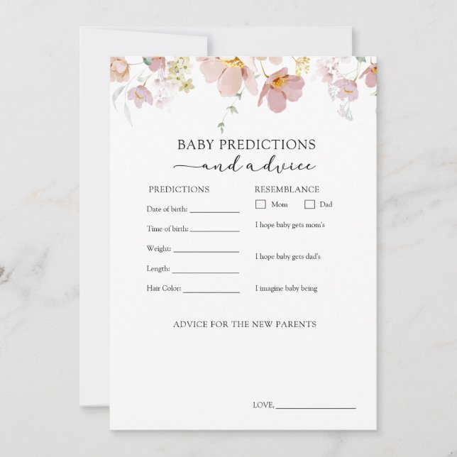 Blooming Flowers Predictions and Advice Card (Front)