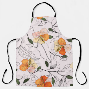 Blooming Flowers. Realistic isolated seamless flow Apron