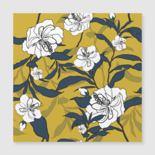 Blooming Flowers: Yellow Vintage Seamless.