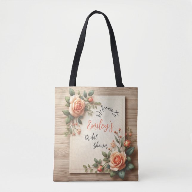 Blooming for Emily: A Personalised Bridal Shower  Tote Bag (Front)