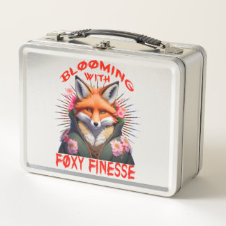 Blooming Fox Fashion Aesthetic Metal Lunch Box