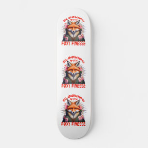 Blooming Fox Fashion Aesthetic Skateboard