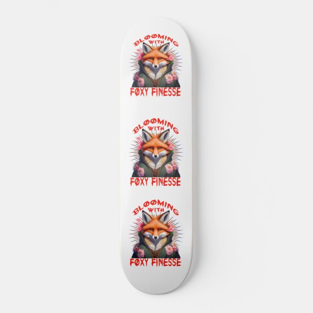Blooming Fox Fashion Aesthetic Skateboard (Front)