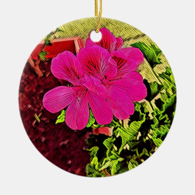 Blooming Garden Symphony Ceramic Tree Decoration (Front)