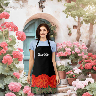 Blooming Geraniums Personalised Apron