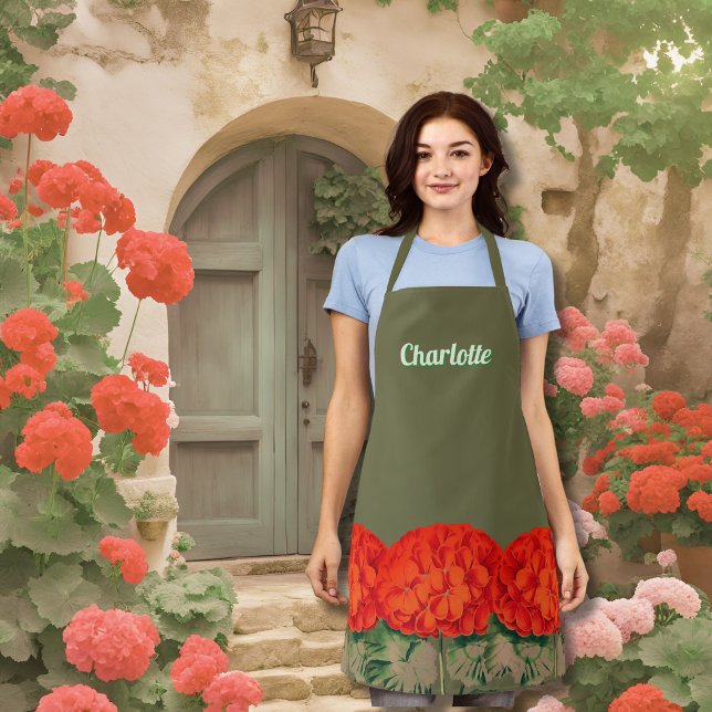 Blooming Geraniums Personalised Apron (Creator Uploaded)