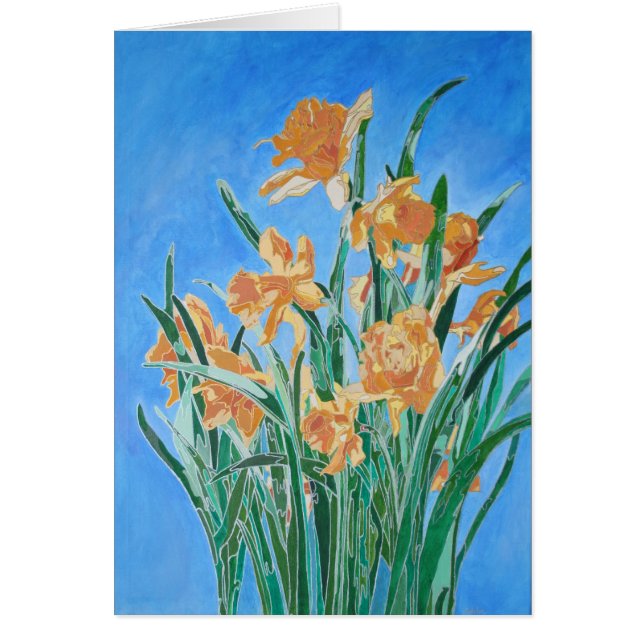 Blooming Golden Daffodils Bold Line Art (Front)