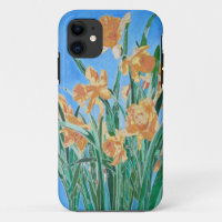 Blooming Golden Daffodils Bold Line Art