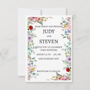 "Blooming Harmony" Vibrant Multicolor Floral  Save The Date