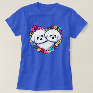 Blooming Heart Bichons T-Shirt