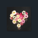 Blooming heart canvas print<br><div class="desc">Fresh flower heart fine art photo print</div>