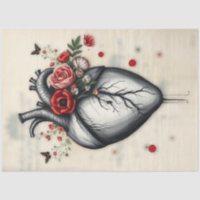 Blooming Heart & Fluttering Wings Decoupage