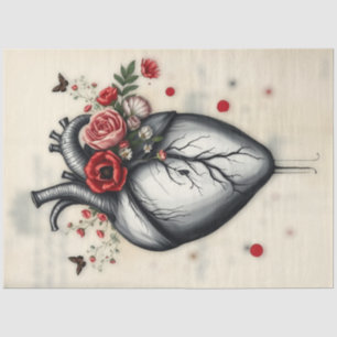 Blooming Heart & Fluttering Wings Decoupage  Tissue Paper