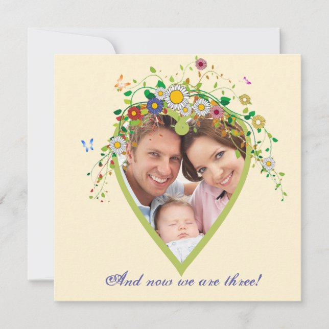 Blooming Heart - Photo Adoption Announcement (Front)