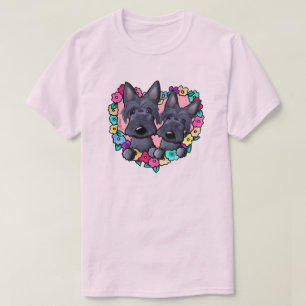 Blooming Heart Scotties T-Shirt