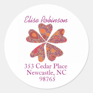 Blooming hearts address label
