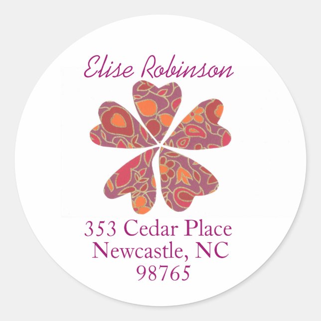 Blooming hearts address label (Front)